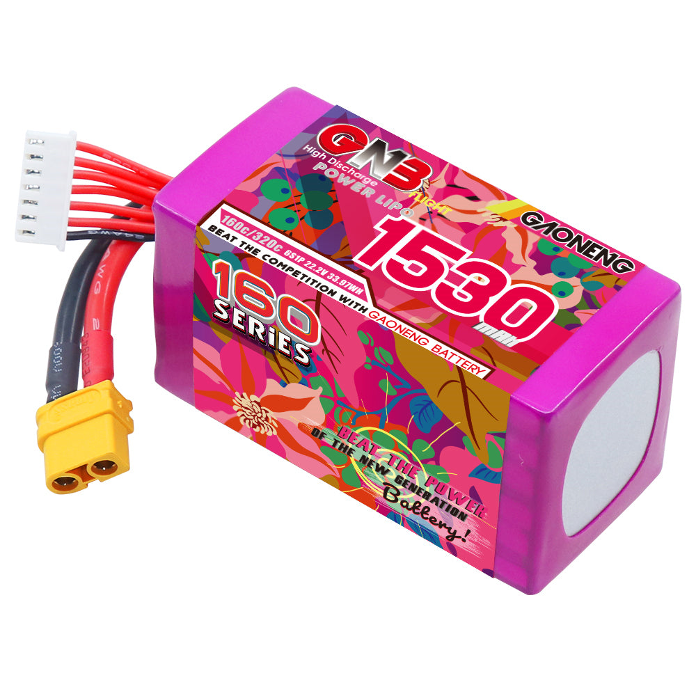 Akumuliatorius GNB GAONENG 1530mah 6S1P 22.2V 160C XH-JST 7P XT60 