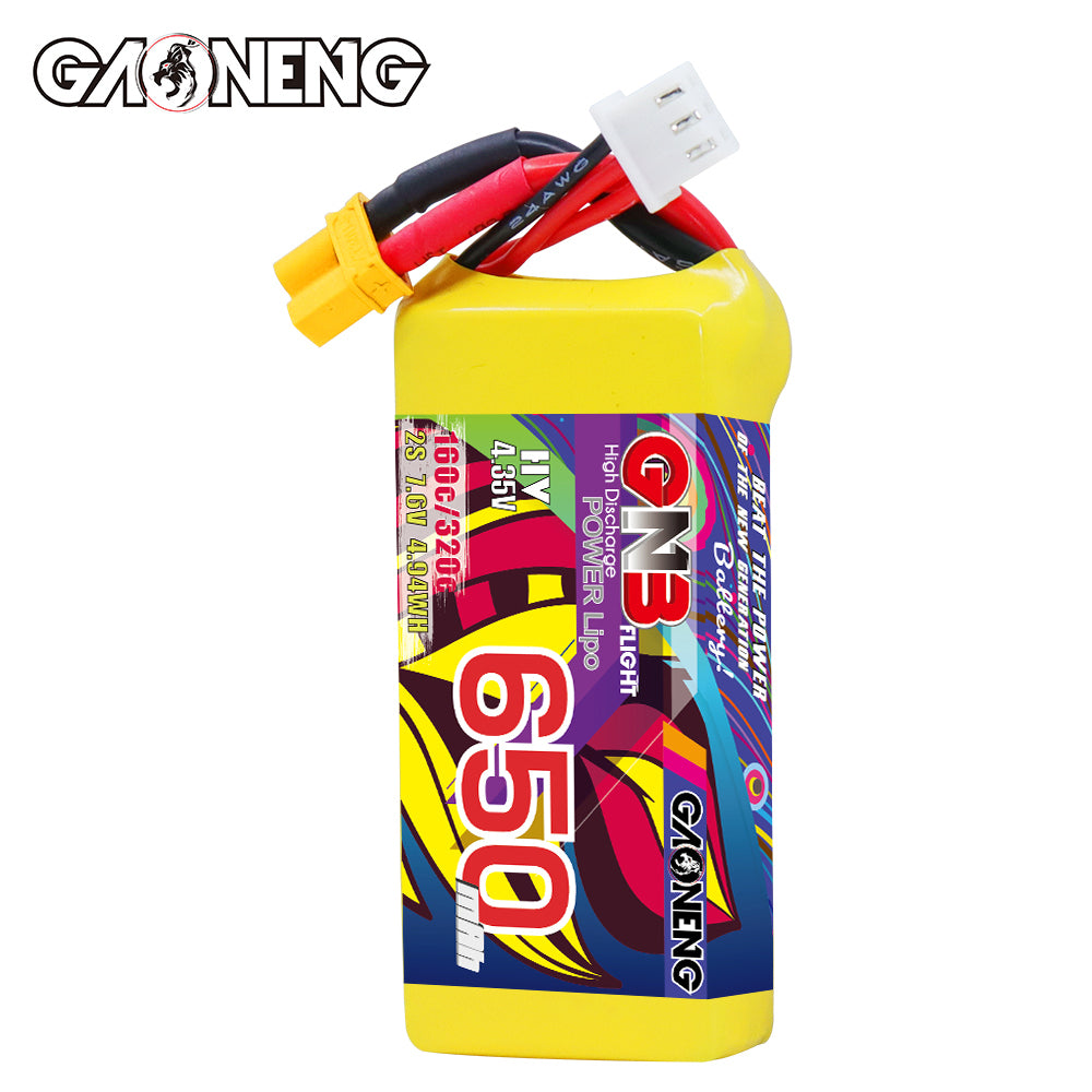 Akumuliatorius GNB GAONENG 650mah 2S1P 7.6V HV 160C XH-JST 3P XT30 