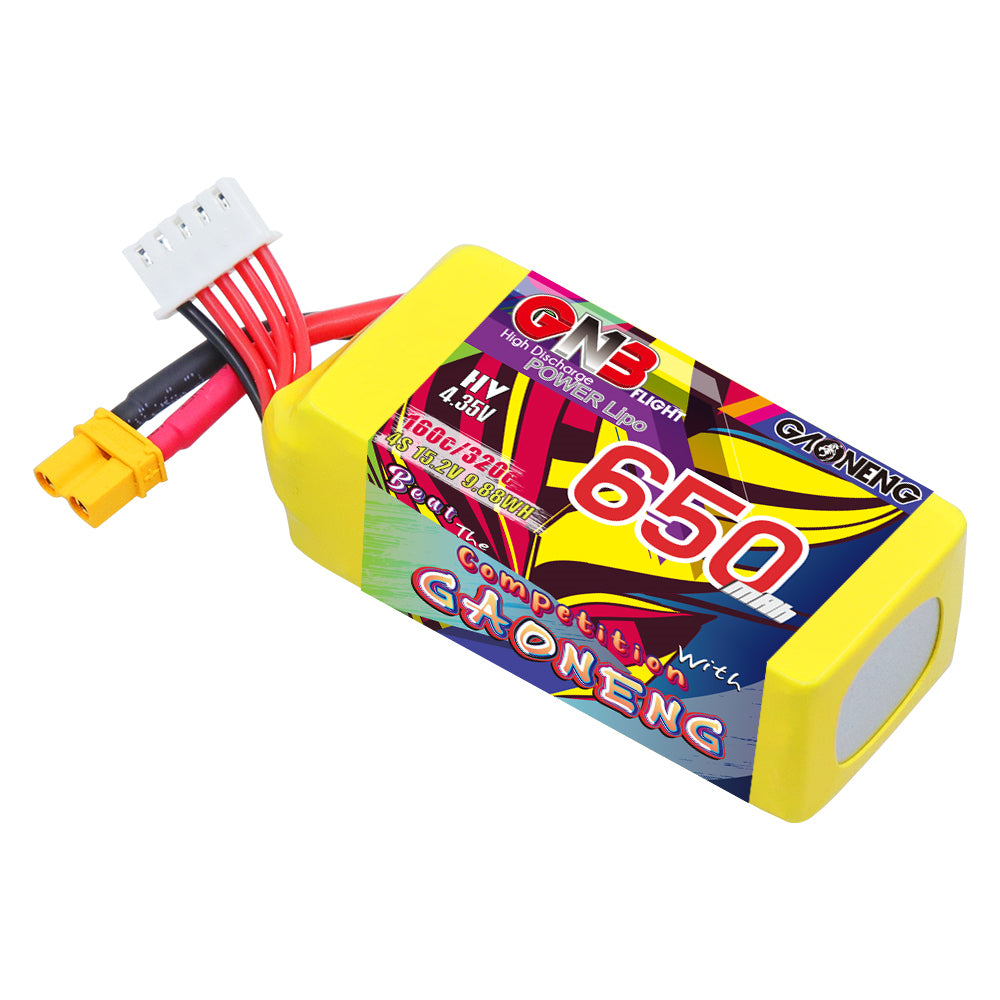 Akumuliatorius GNB GAONENG 650mah 4S1P 15.2V HV 160C XH-JST 5P XT30 
