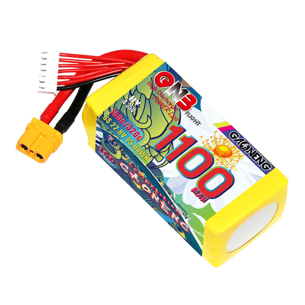 Akumuliatorius GNB GAONENG 1100mah 6S1P 22.8V HV 160C XH-JST 7P XT60 