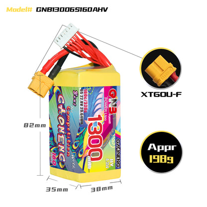 Akumuliatorius GNB GAONENG 1300mah 6S1P 22.8V HV 160C XH-JST 7P XT60 