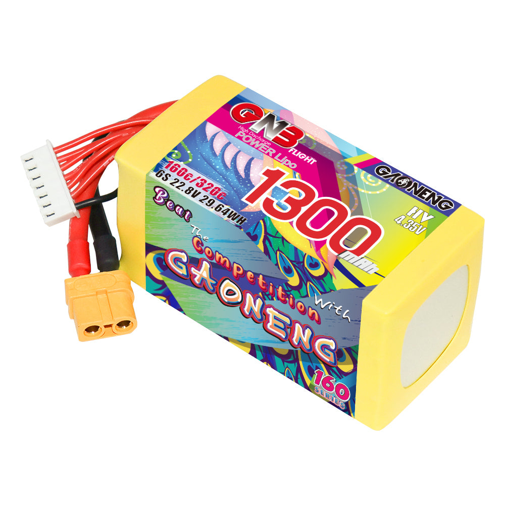 Akumuliatorius GNB GAONENG 1300mah 6S1P 22.8V HV 160C XH-JST 7P XT60 