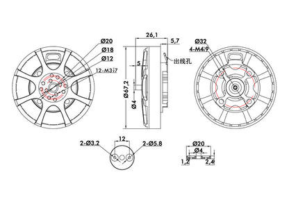 Variklis T-variklis MN6007II Antigravitacinis tipas 320KV