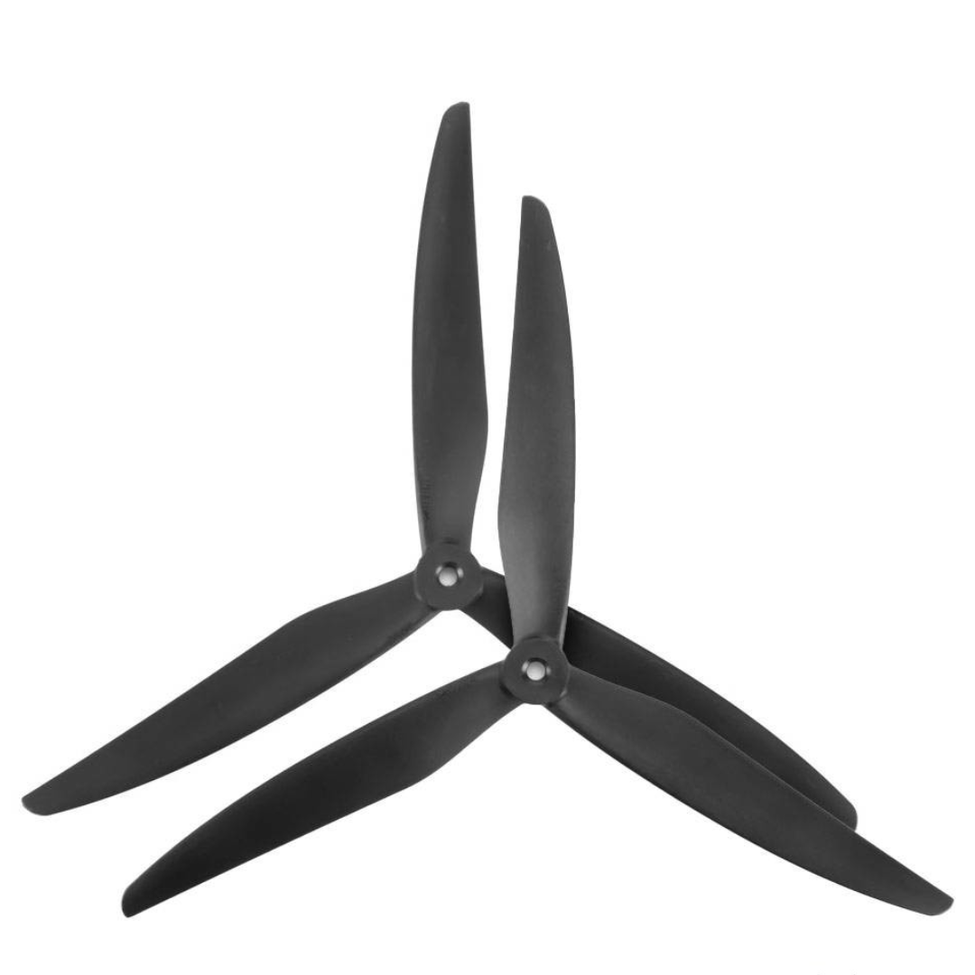 Propeleris „Gemfan 1080“, 3 menčių, 10 colių, juodas (2 pagal laikrodžio rodyklę + 2 prieš laikrodžio rodyklę)