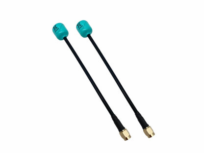 Antena „Foxeer Lollipop 4 Plus“ 5.8G 2.6dBi RHCP 15cm SMA kampinė žalsvai mėlyna (2vnt.)