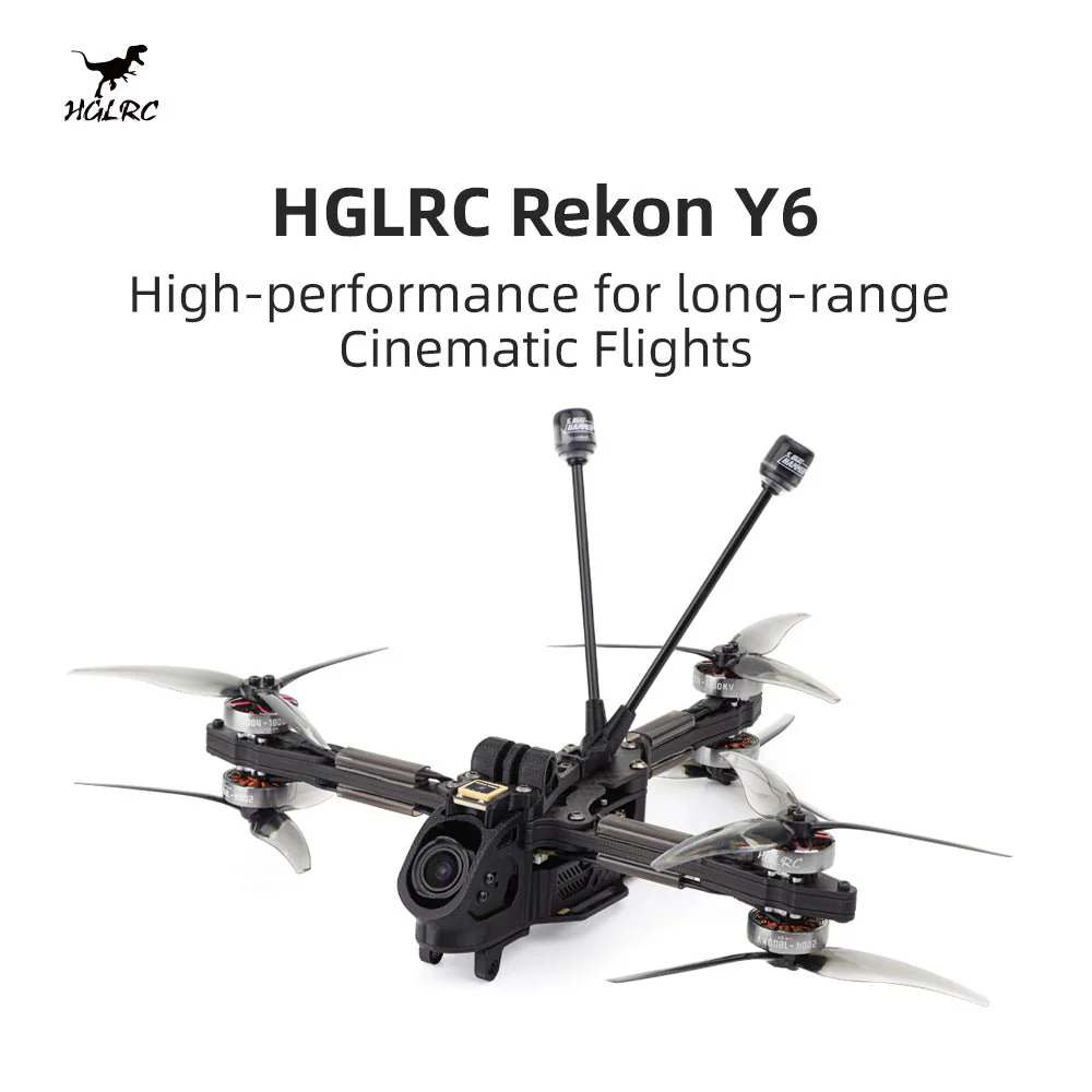FPV dronas HGLRC Rekon Y6 5 colių ELRS Moonlight komplektas HD