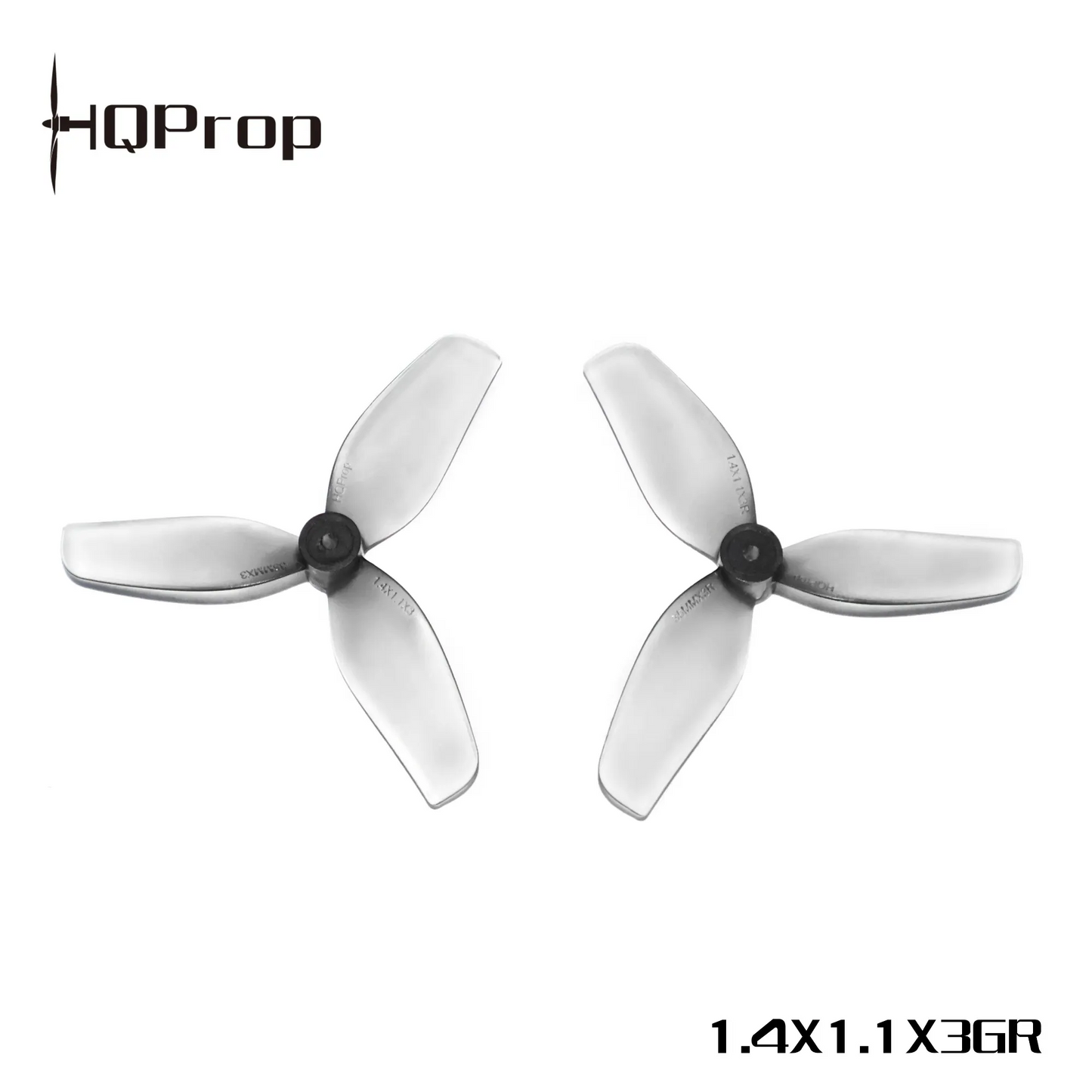 Propeleriai HQProp MicroWhoop 3-BL1.4" pilki (2 prieš laikrodžio rodyklę + 2 pagal laikrodžio rodyklę) 