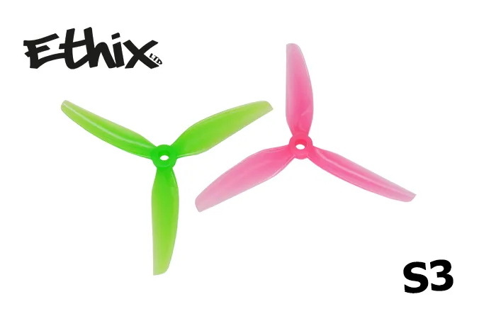 Propeleriai HQProp Ethix S3 3 menčių 5" arbūzų spalvos (2 pagal laikrodžio rodyklę + 2 prieš laikrodžio rodyklę) 