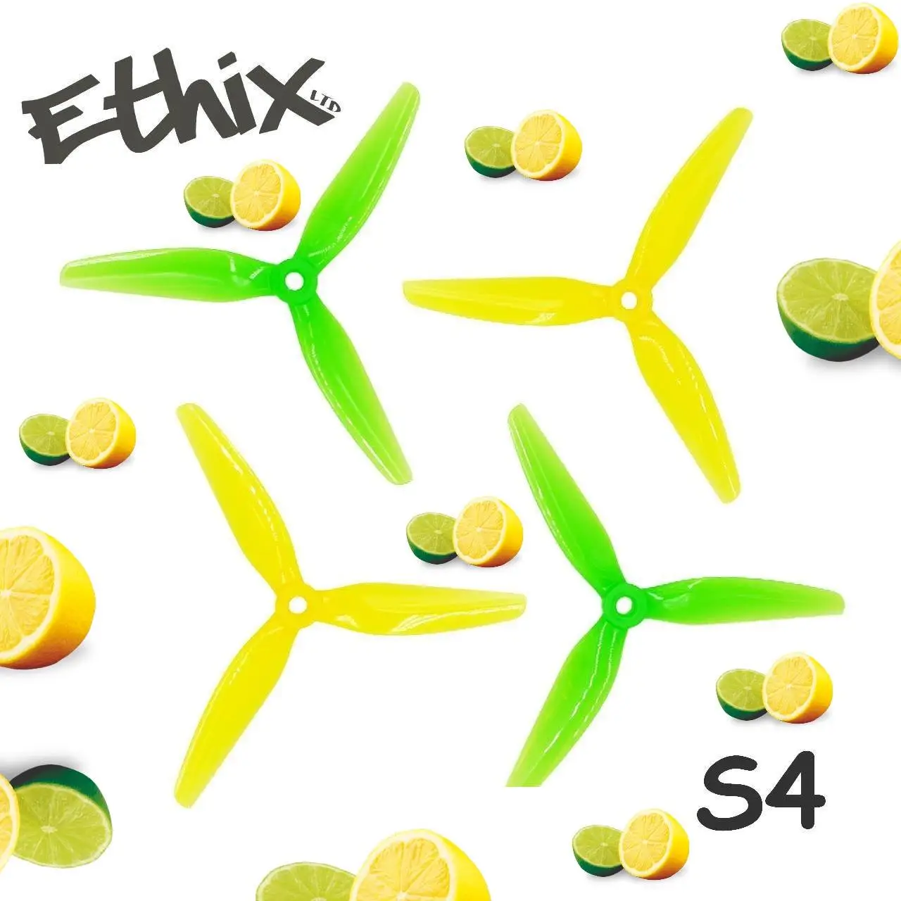 Propeleriai HQProp Ethix S4 3 menčių 5" LemLim (2 pagal laikrodžio rodyklę + 2 prieš laikrodžio rodyklę) 