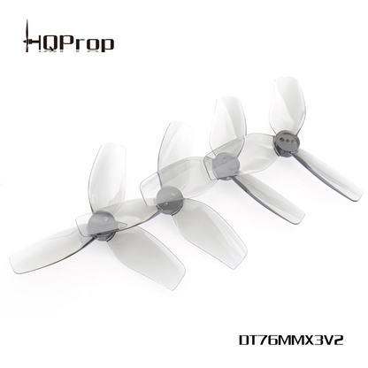 Propeleriai HQProp Cinewhoop T76MMX3 V2 3 menčių 3" pilki (2 prieš laikrodžio rodyklę + 2 pagal laikrodžio rodyklę) 