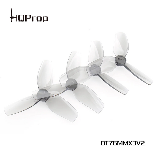 Propeleriai HQProp Cinewhoop T76MMX3 V2 3 menčių 3" pilki (2 prieš laikrodžio rodyklę + 2 pagal laikrodžio rodyklę) 