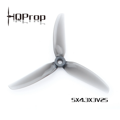 Propelleriai HQProp Freestyle 3 menčių 5'' pilki (2 prieš laikrodžio rodyklę + 2 pagal laikrodžio rodyklę) 