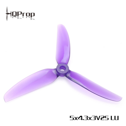 Propeleriai HQProp Freestyle 3 menčių 5'' LiPurp (2 prieš laikrodžio rodyklę + 2 pagal laikrodžio rodyklę) 