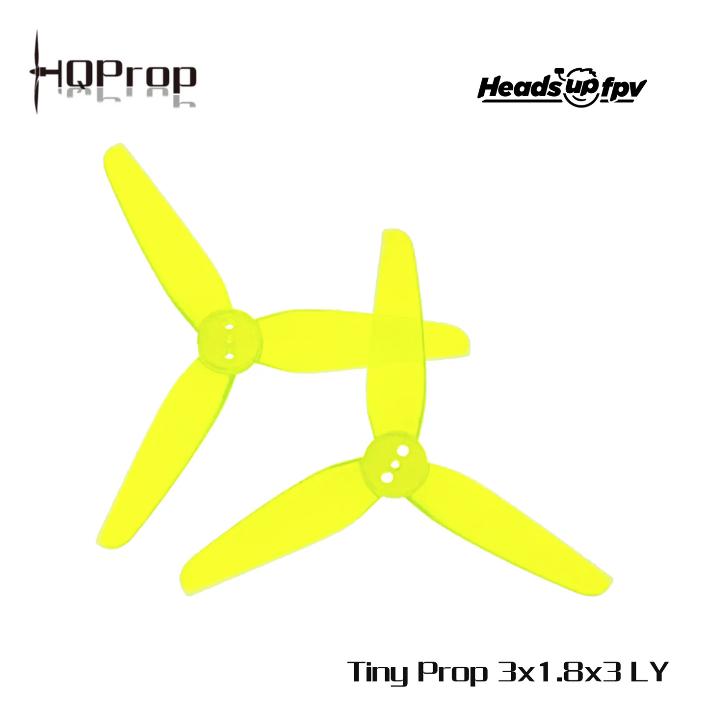 Propeleriai HQProp 3 menčių 3" LightYell (2 prieš laikrodžio rodyklę + 2 pagal laikrodžio rodyklę) 