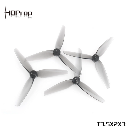 HQProp 3 menčių 3,5" pilki sraigtai, 2 mm žingsnis (2 prieš laikrodžio rodyklę + 2 pagal laikrodžio rodyklę) 