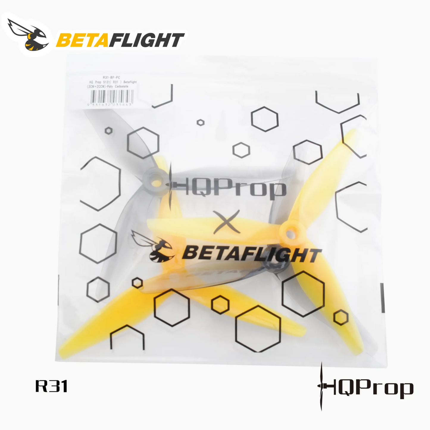 Propeleriai HQProp 5131(R31) 3 menčių 5.1" Beta flight (2 prieš laikrodžio rodyklę + 2 pagal laikrodžio rodyklę) 