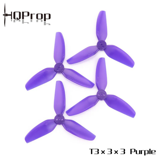 Propeleriai HQProp Patvarus 3 menčių 3 colių LiPurp (2 prieš laikrodžio rodyklę + 2 pagal laikrodžio rodyklę) 