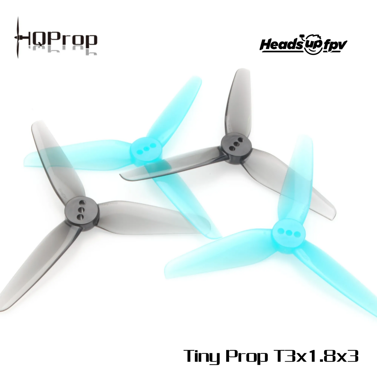 HQProp HeadsUpTiny 3 menčių 3 colių pilki sraigtai (2 prieš laikrodžio rodyklę + 2 pagal laikrodžio rodyklę) 