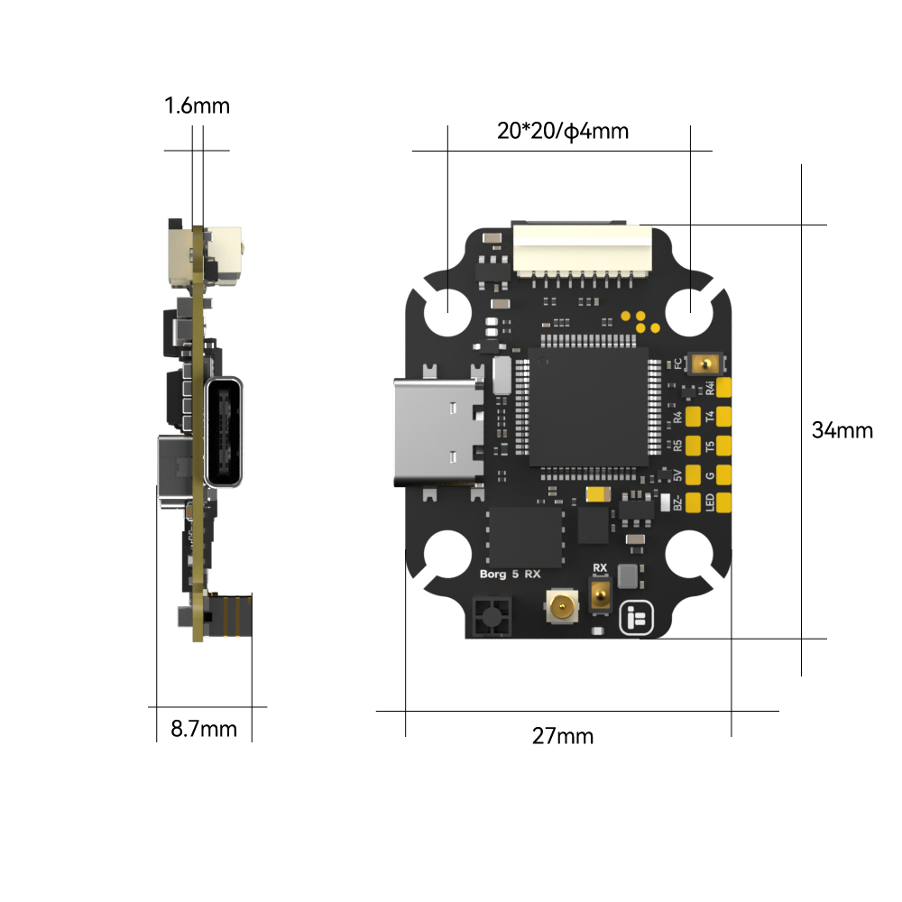 „iFlight Borg 5S RX“ stackas (Borg 60R ESC) 