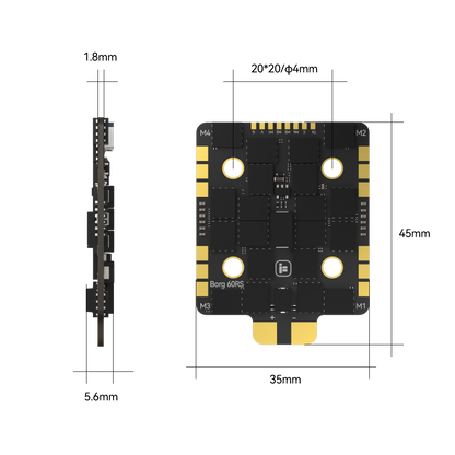 „iFlight Borg 5S RX“ stackas (Borg 60RS ESC) 