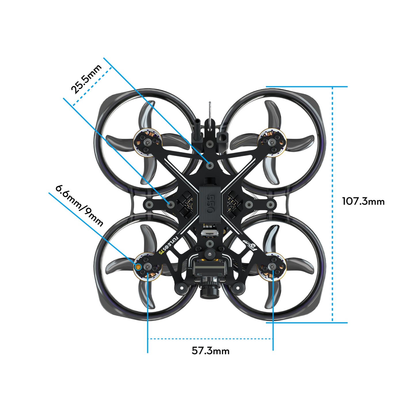 FPV dronas FLYWOO FlyLens 75 HD Walksnail 2S BNF ELRS 2.4G V1.3 