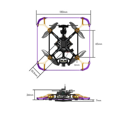 FPV dronas FLYWOO Flytimes 85 Hdzero 2S ELRS 2.4G 