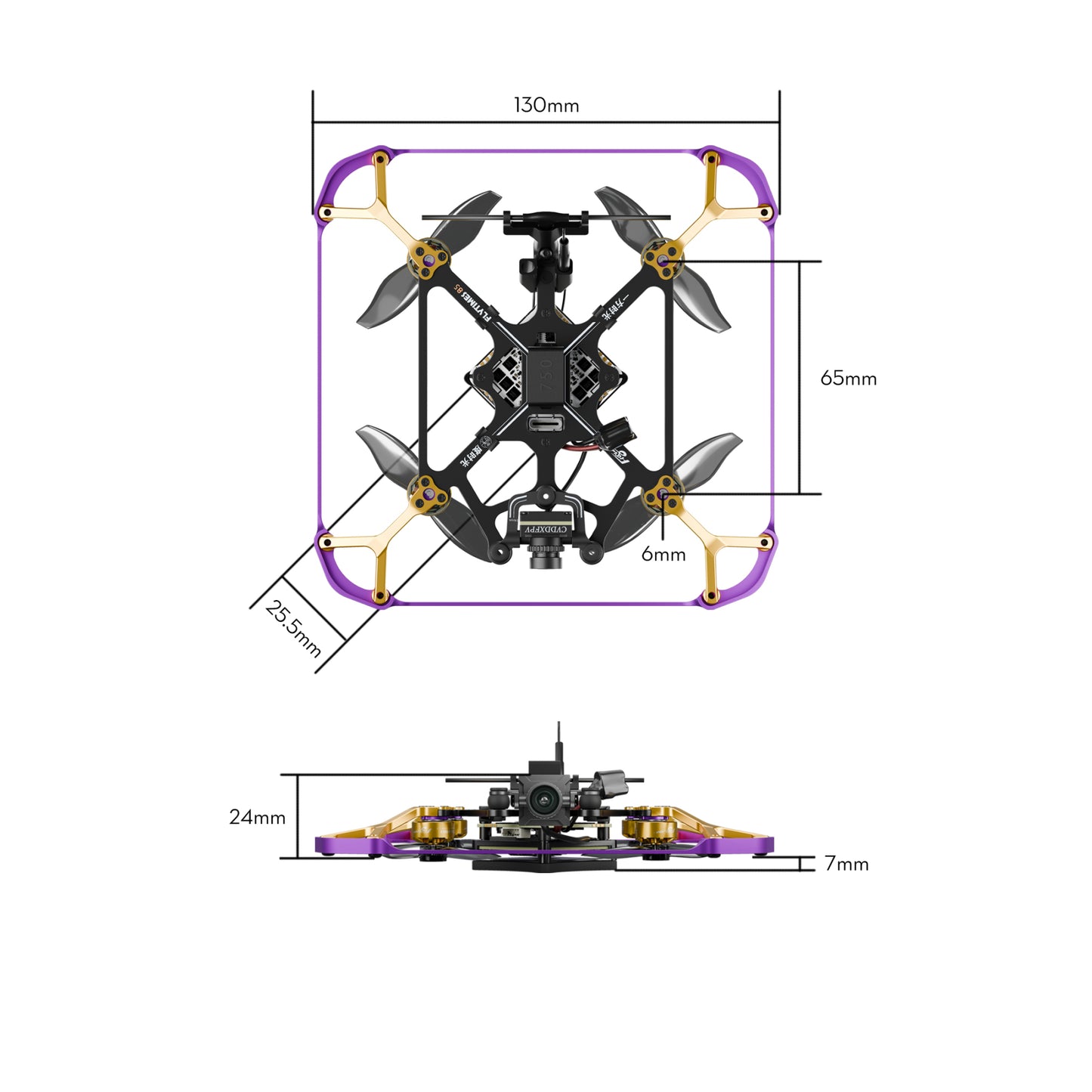 FPV dronas FLYWOO Flytimes 85 Walksnail 2S ELRS 2.4G 