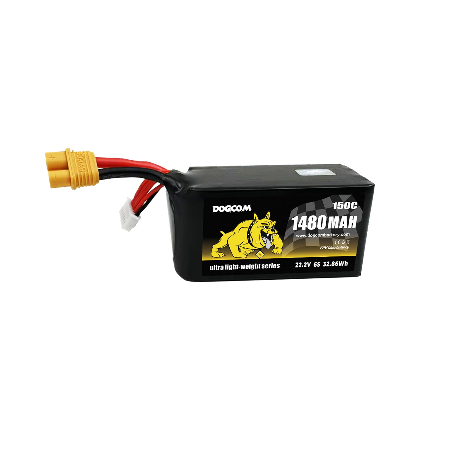 Akumuliatorius DOGCOM 1480mAh 6S 150C 22.2V LiPo Ultra Series 