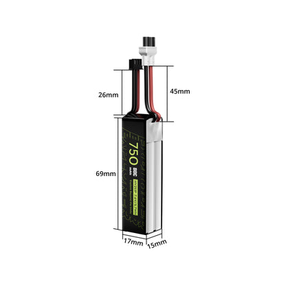 Akumuliatorius FLYWOO Explorer 750mAh 2S HV 80C LiPo XT30UP (2 vnt.) 