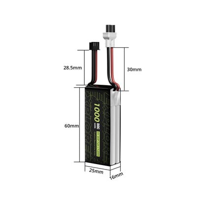 Akumuliatorius FLYWOO Explorer 1000mAh 2S HV 80C LiPo XT30UP (2 vnt.) 