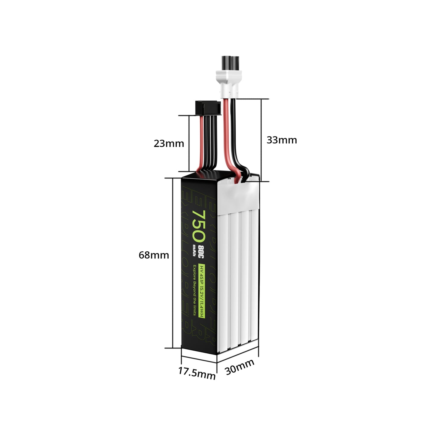 Akumuliatorius FLYWOO Explorer 750mAh 4S HV 75C LiPo XT30UP (2 vnt.) 