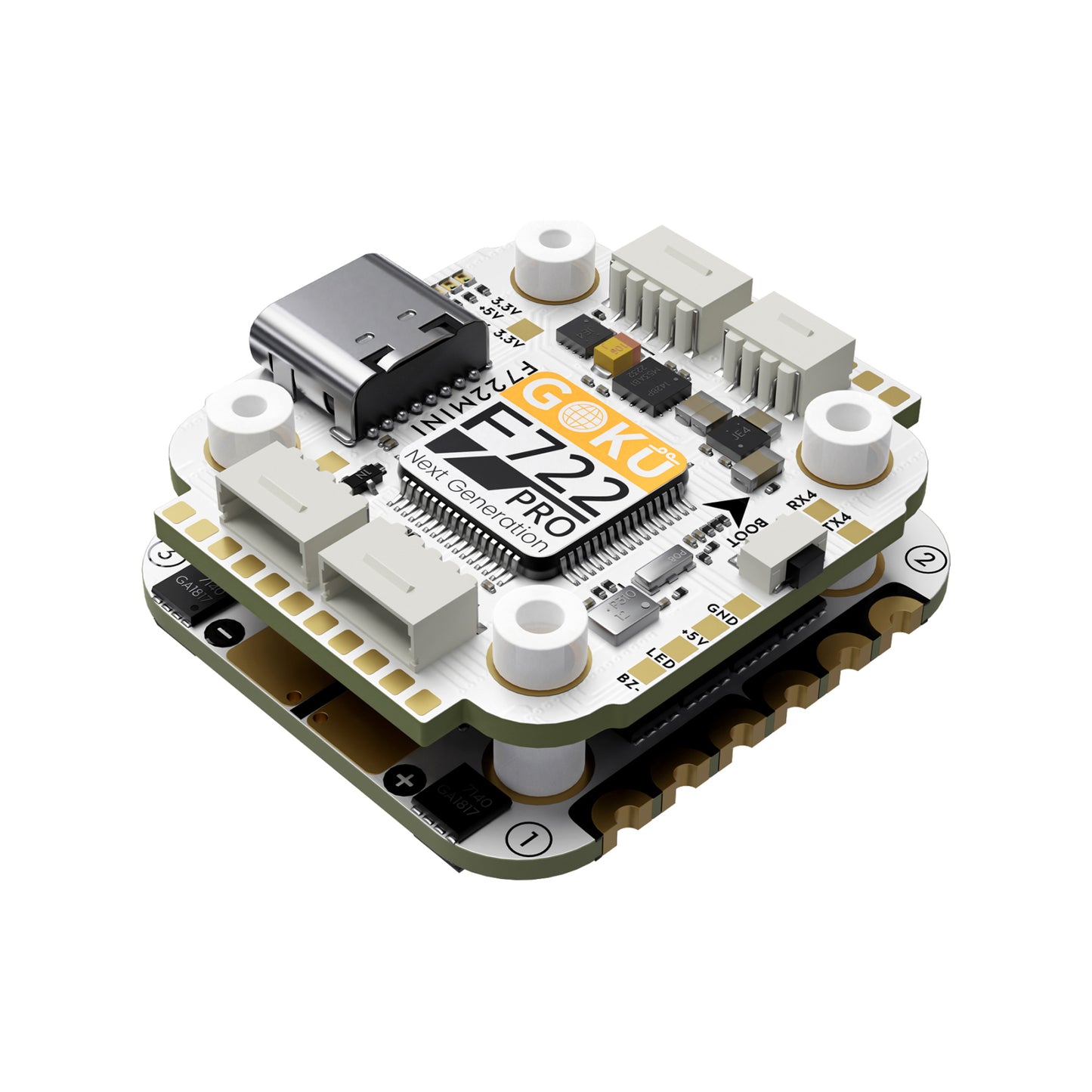 FLYWOO GOKU F722 Pro Mini V2 45A 32 bitų 128K AM32 20x20 akumuliatorius 