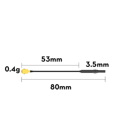 Antena FLYWOO 5.8G šviesa 3dBi žalvarinė UFL 80mm, skirta FlyLens 85 (5 vnt.) 