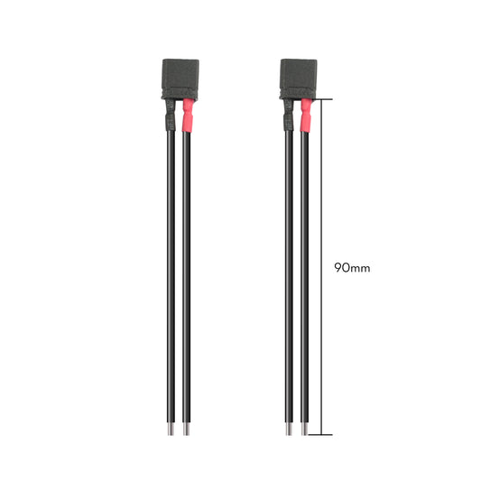 Jungtis FLYWOO juoda XT30U 90mm 18AWG kištukas su kištuku (2 vnt.) 